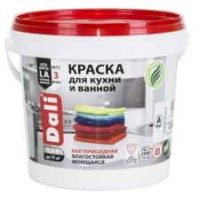 Dali краска для кухни и ванной акриловая моющаяся глубокоматовая, база А (0,9л)