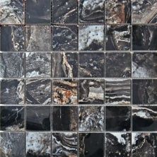Плитка из керамогранита Splendida N40001 Mosaico Nairobi Black 5x5 для стен и пола, универсально 30x30