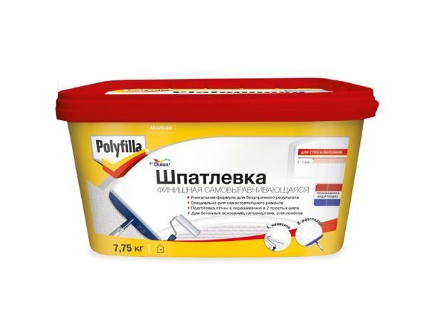 POLYFILLA BY DULUX шпатлёвка финишная самовыравнивающаяся для внутр.работ (7,75кг)