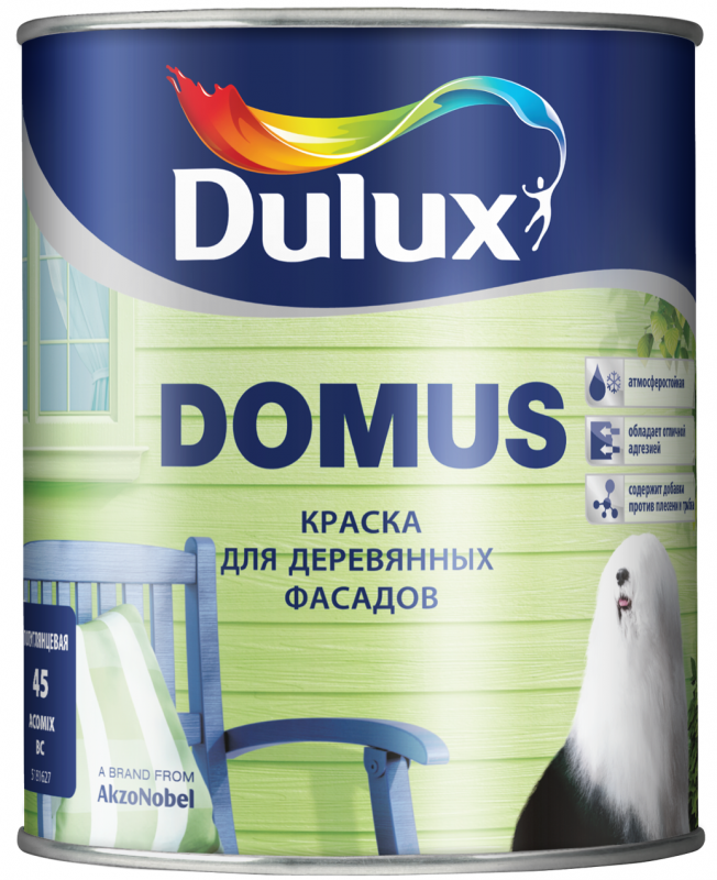Dulux Domus / Дюлакс Домус Краска для деревянных фасадов масляно-алкидная полуглянцевая