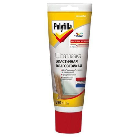 POLYFILLA BY DULUX шпатлёвка влагостойкая эластичная универсальная, ширина шва до 12мм (330гр)