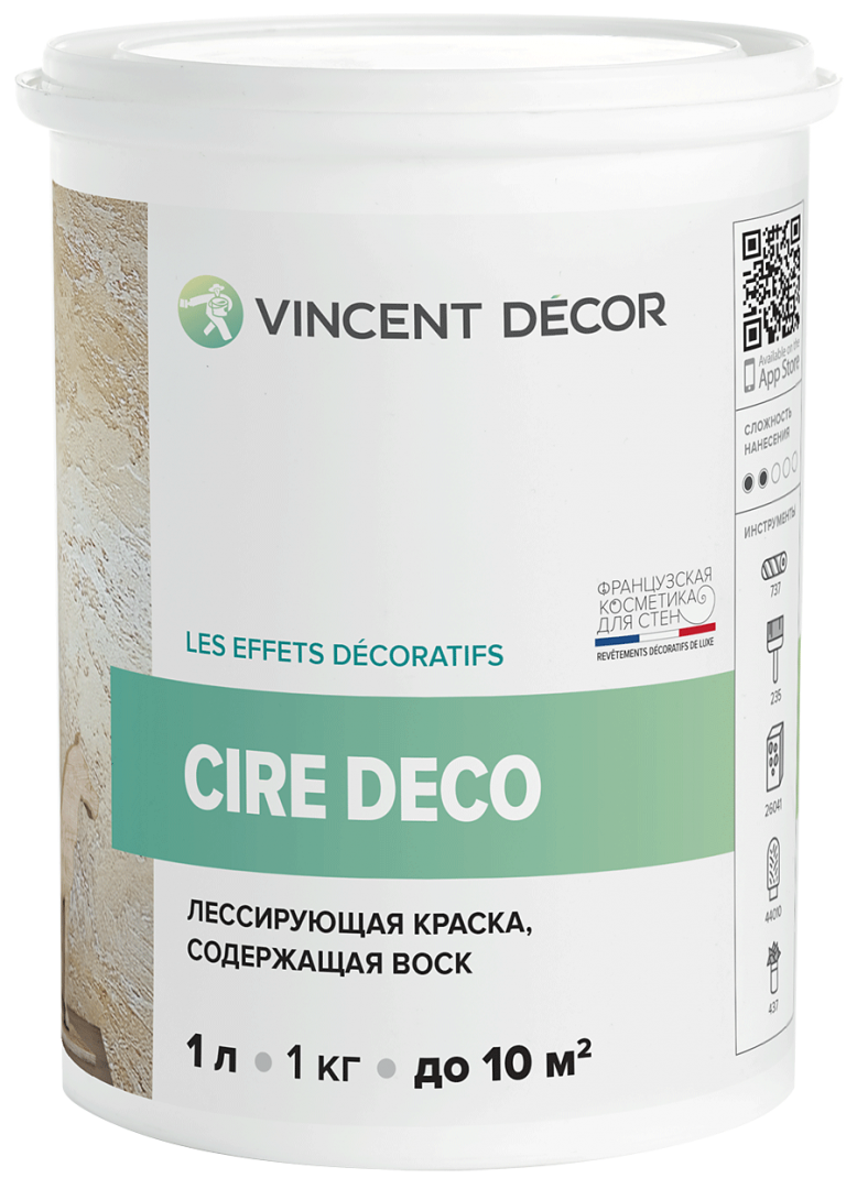 VINCENT DECOR CIRE DECO лессирующая полупрозрачная краска содержащая воск (1л)