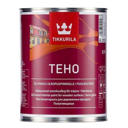 TIKKURILA TEHO краска масляная для деревянных фасадов, полуглянцевая, база C (0,9л)