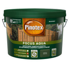 PINOTEX FOCUS AQUA декоративное защитное средство для заборов и садовых построек, зел.лес (2,5л)