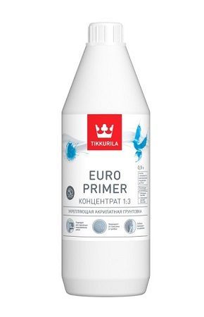 TIKKURILA EURO PRIMER Концентрат 1:3 грунтовка акрилатная, укрепляющая (0,9л)