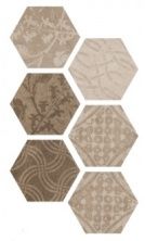 Плитка из керамогранита Hexagon Atlas Patchword Warm для стен и пола, универсально 21,6x25