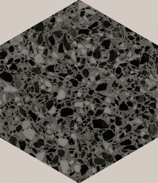 Плитка из керамогранита Terrazzo Graphite для стен и пола, универсально 32x36,8