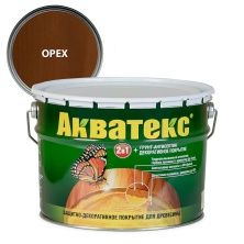 Акватекс 2 в 1 грунт-антисептик алкидный полуматовый лессирующий, орех (10л)