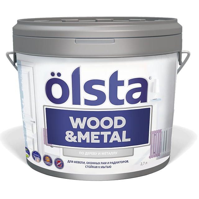 Olsta Wood&Metal / Олста Вуд Метал Краска по дереву и металлу полуматовая