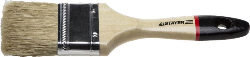 Stayer Euro / Стайер Евро Кисть плоская натуральная щетина деревянная ручка