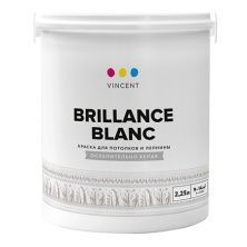 VINCENT BRILLANCE BLANC I 2 краска для потолков и лепнины, ослепительно белая, глубокоматовая(2,25л)