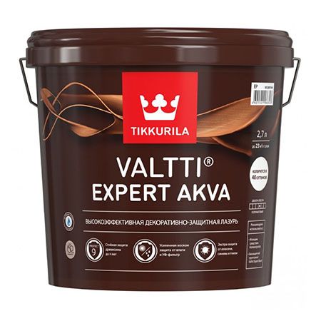 TIKKURILA VALTTI EXPERT AKVA лазурь высокоэффективная защитная, полуматовая, палисандр (9л)