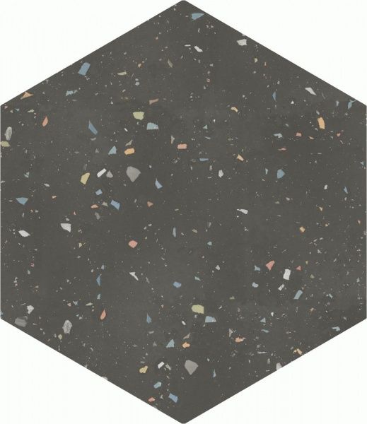 Плитка из керамогранита Terrazzo Graphite Colours для стен и пола, универсально 32x36,8